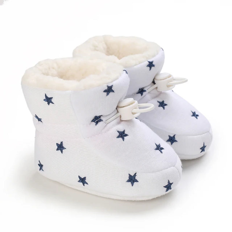 0-18Months Winter Newborn Baby Cotton Booties Non-Slip Sole Toddler Boys Girls First Walkers Infant Warm Fleece Shoes Snow Boots