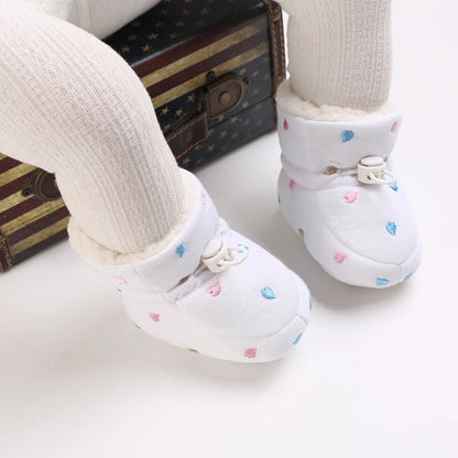 0-18Months Winter Newborn Baby Cotton Booties Non-Slip Sole Toddler Boys Girls First Walkers Infant Warm Fleece Shoes Snow Boots