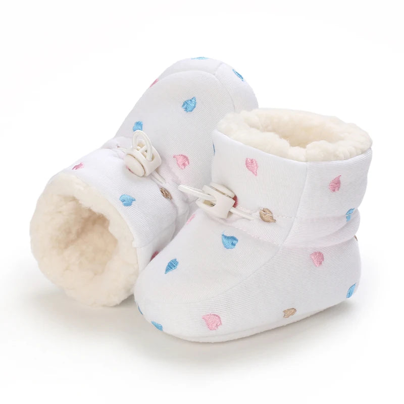 0-18Months Winter Newborn Baby Cotton Booties Non-Slip Sole Toddler Boys Girls First Walkers Infant Warm Fleece Shoes Snow Boots