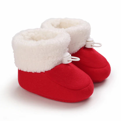 0-18Months Winter Newborn Baby Cotton Booties Non-Slip Sole Toddler Boys Girls First Walkers Infant Warm Fleece Shoes Snow Boots