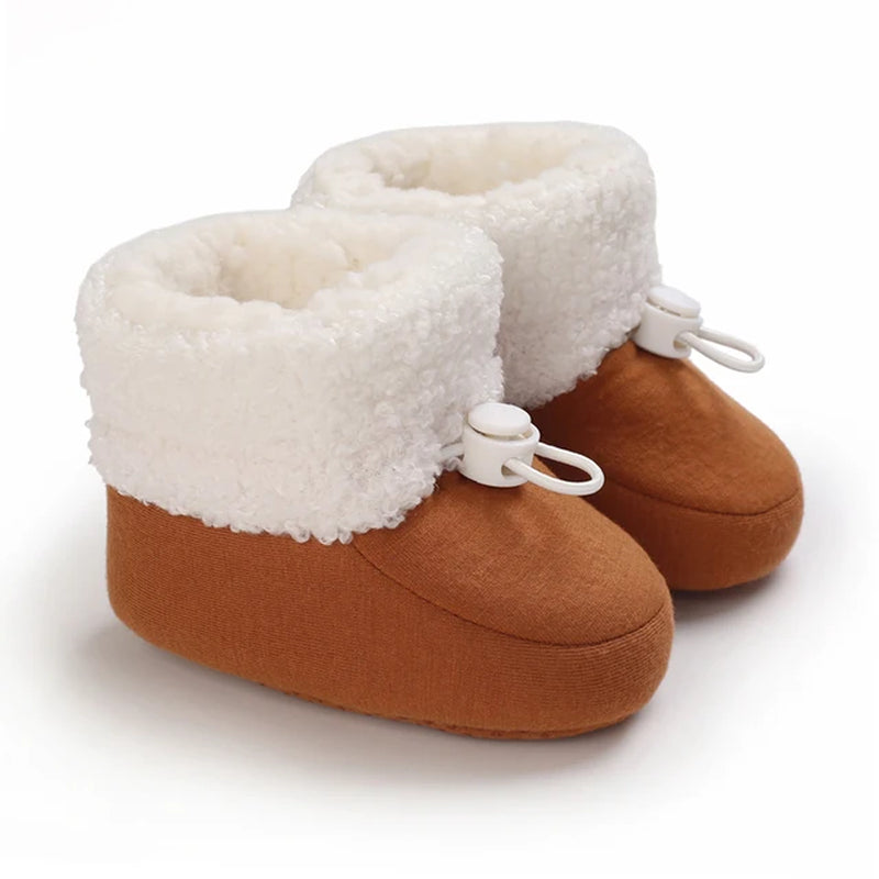 0-18Months Winter Newborn Baby Cotton Booties Non-Slip Sole Toddler Boys Girls First Walkers Infant Warm Fleece Shoes Snow Boots