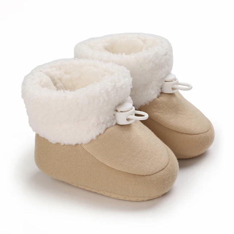 0-18Months Winter Newborn Baby Cotton Booties Non-Slip Sole Toddler Boys Girls First Walkers Infant Warm Fleece Shoes Snow Boots