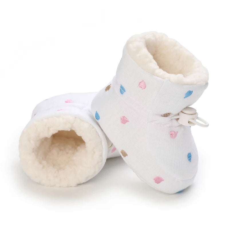 0-18Months Winter Newborn Baby Cotton Booties Non-Slip Sole Toddler Boys Girls First Walkers Infant Warm Fleece Shoes Snow Boots