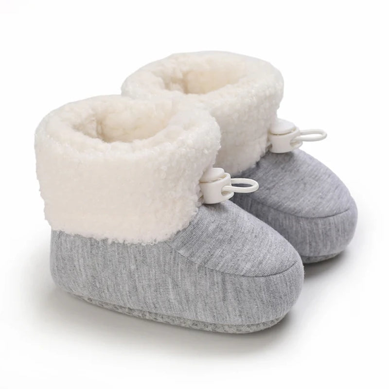 0-18Months Winter Newborn Baby Cotton Booties Non-Slip Sole Toddler Boys Girls First Walkers Infant Warm Fleece Shoes Snow Boots