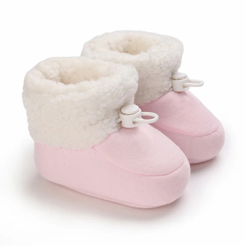 0-18Months Winter Newborn Baby Cotton Booties Non-Slip Sole Toddler Boys Girls First Walkers Infant Warm Fleece Shoes Snow Boots