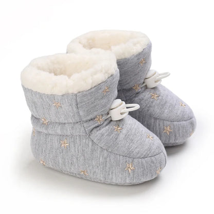 0-18Months Winter Newborn Baby Cotton Booties Non-Slip Sole Toddler Boys Girls First Walkers Infant Warm Fleece Shoes Snow Boots