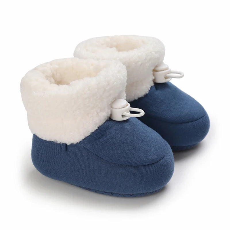 0-18Months Winter Newborn Baby Cotton Booties Non-Slip Sole Toddler Boys Girls First Walkers Infant Warm Fleece Shoes Snow Boots