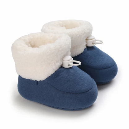 0-18Months Winter Newborn Baby Cotton Booties Non-Slip Sole Toddler Boys Girls First Walkers Infant Warm Fleece Shoes Snow Boots