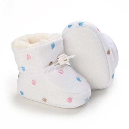 0-18Months Winter Newborn Baby Cotton Booties Non-Slip Sole Toddler Boys Girls First Walkers Infant Warm Fleece Shoes Snow Boots