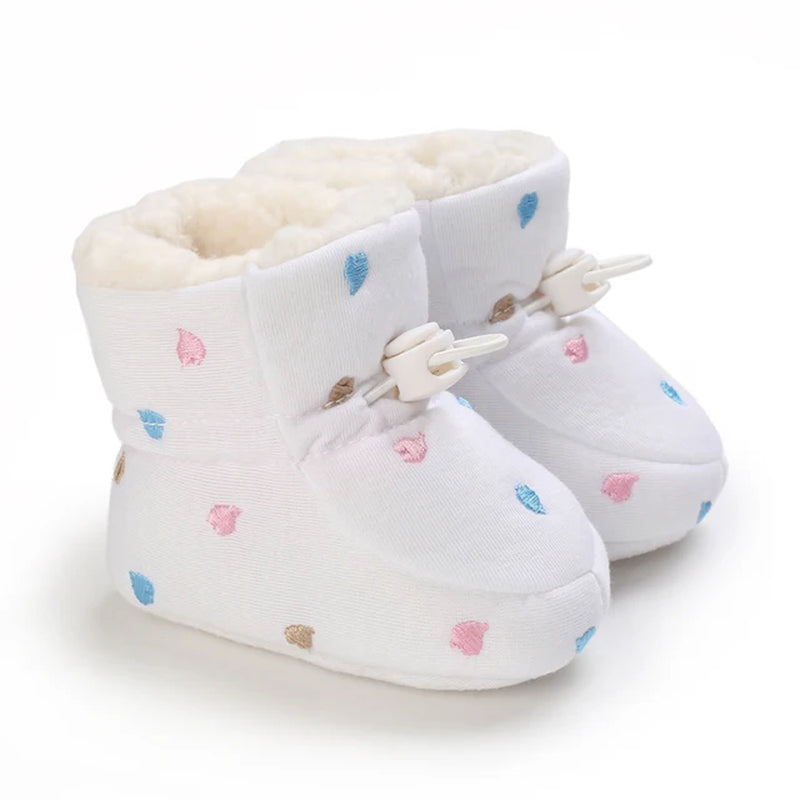 0-18Months Winter Newborn Baby Cotton Booties Non-Slip Sole Toddler Boys Girls First Walkers Infant Warm Fleece Shoes Snow Boots